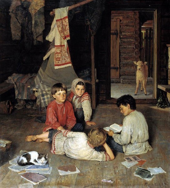 Николай Богданов-Бельский. Новая сказка, 1891.